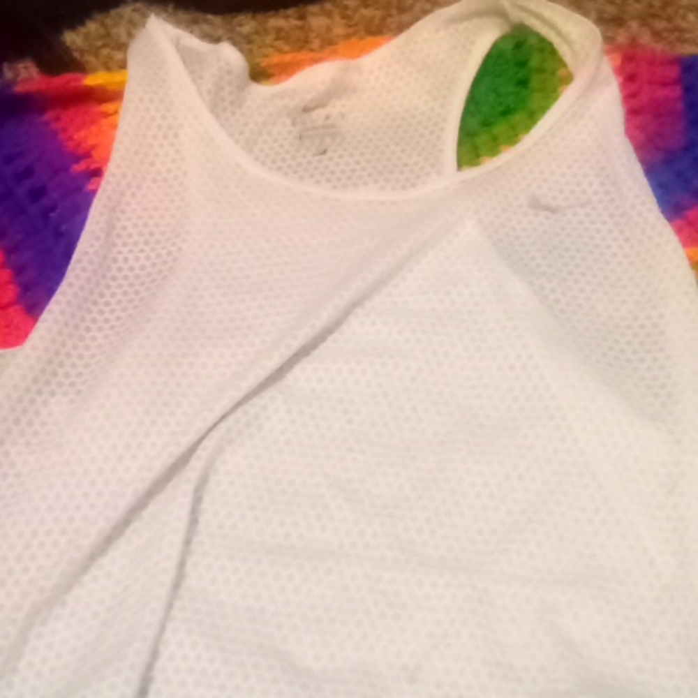 White see through Nike dri-fit work out tank top size 2